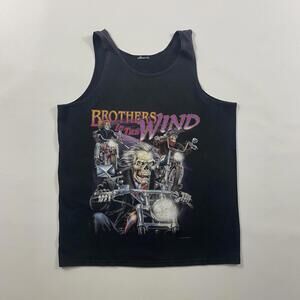 Vintage 90s Brothers In The Wild Skull Biker Tank Top